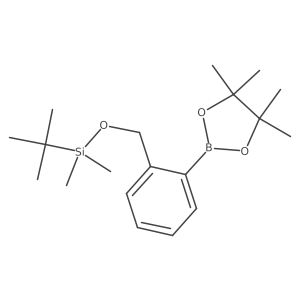 tert-Butyldimethyl((2-(4,4,5,5-tetramethyl-1,3,2-dioxaborolan-2-yl)benzyl)oxy)silane Structure