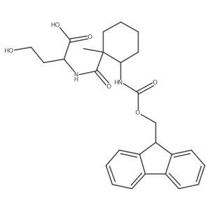 (2R)-2-{[2-({[(9H-fluoren-9-yl)methoxy]carbonyl}amino)-1-methylcyclohexyl]formamido}-4-hydroxybutanoic acid结构式