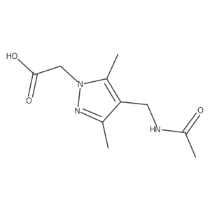 2-[4-(acetamidomethyl)-3,5-dimethyl-1H-pyrazol-1-yl]acetic acid结构式