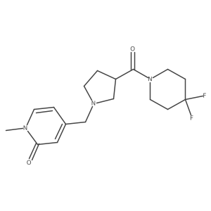 4-{[3-(4,4-Difluoropiperidine-1-carbonyl)pyrrolidin-1-yl]methyl}-1-methyl-1,2-dihydropyridin-2-one Structure