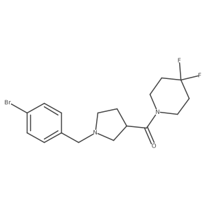 1-{1-[(4-Bromophenyl)methyl]pyrrolidine-3-carbonyl}-4,4-difluoropiperidine结构式