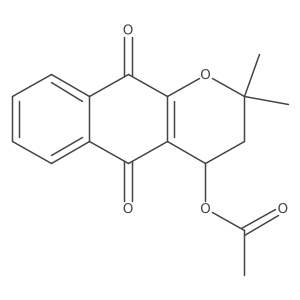 2H-Naphtho[2,3-b]pyran-5,10-dione, 4-(acetyloxy)-3,4-dihydro-2,2-dimethyl-, (S)- Structure