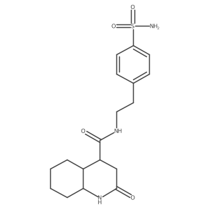 2-oxo-N-[2-(4-sulfamoylphenyl)ethyl]-3,4,4a,5,6,7,8,8a-octahydro-1H-quinoline-4-carboxamide结构式