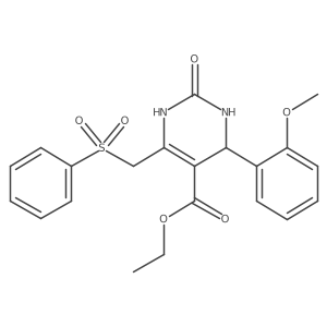Ethyl 6-[(benzenesulfonyl)methyl]-4-(2-methoxyphenyl)-2-oxo-1,2,3,4-tetrahydropyrimidine-5-carboxylate结构式