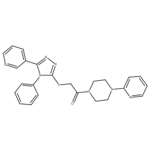 2-((4-phenyl-5-(pyridin-3-yl)-4H-1,2,4-triazol-3-yl)thio)-1-(4-(pyridin-2-yl)piperazin-1-yl)ethanone Structure