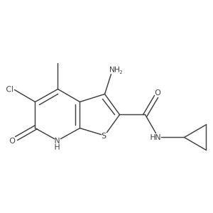 3-Amino-5-chloro-6-hydroxy-4-methyl-thieno[2,3-b]pyridine-2-carboxylic acid cyclopropylamide结构式