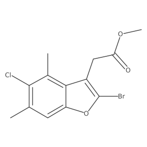 COC(=O)Cc1c(Br)oc2cc(C)c(Cl)c(C)c12结构式