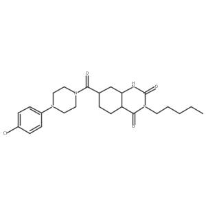 7-[4-(4-chlorophenyl)piperazine-1-carbonyl]-3-pentyl-4a,5,6,7,8,8a-hexahydro-1H-quinazoline-2,4-dione Structure