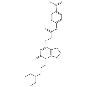 2-((1-(3-(diethylamino)propyl)-2-oxo-2,5,6,7-tetrahydro-1H-cyclopenta[d]pyrimidin-4-yl)thio)-N-(4-nitrophenyl)acetamide结构式