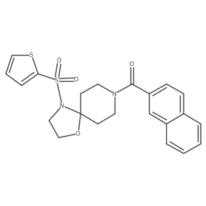 Naphthalen-2-yl(4-(thiophen-2-ylsulfonyl)-1-oxa-4,8-diazaspiro[4.5]decan-8-yl)methanone Structure
