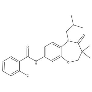 2-chloro-N-(5-isobutyl-3,3-dimethyl-4-oxo-2,3,4,5-tetrahydrobenzo[b][1,4]oxazepin-8-yl)benzamide Structure