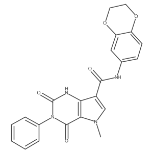 N-(2,3-dihydro-1,4-benzodioxin-6-yl)-5-methyl-2,4-dioxo-3-phenyl-2,3,4,5-tetrahydro-1H-pyrrolo[3,2-d]pyrimidine-7-carboxamide结构式