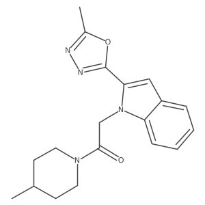 2-(2-(5-methyl-1,3,4-oxadiazol-2-yl)-1H-indol-1-yl)-1-(4-methylpiperidin-1-yl)ethanone Structure