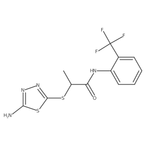 2-[(5-amino-1,3,4-thiadiazol-2-yl)sulfanyl]-N-[2-(trifluoromethyl)phenyl]propanamide Structure