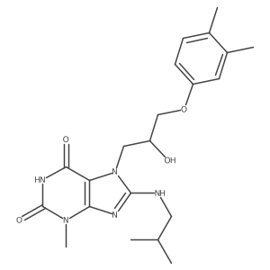 7-(3-(3,4-dimethylphenoxy)-2-hydroxypropyl)-8-(isobutylamino)-3-methyl-1H-purine-2,6(3H,7H)-dione结构式