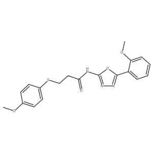 N-(5-(2-methoxyphenyl)-1,3,4-oxadiazol-2-yl)-3-((4-methoxyphenyl)thio)propanamide结构式