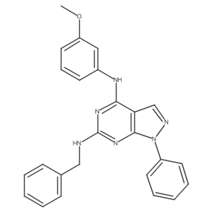 N6-benzyl-N4-(3-methoxyphenyl)-1-phenyl-1H-pyrazolo[3,4-d]pyrimidine-4,6-diamine Structure