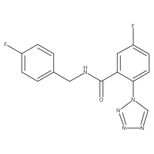 5-fluoro-N-(4-fluorobenzyl)-2-(1H-tetrazol-1-yl)benzamide Structure