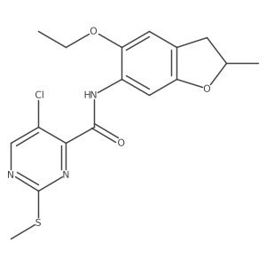 5-Chloro-N-(5-ethoxy-2-methyl-2,3-dihydro-1-benzofuran-6-YL)-2-(methylsulfanyl)pyrimidine-4-carboxamide结构式