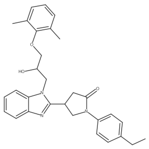 4-{1-[3-(2,6-dimethylphenoxy)-2-hydroxypropyl]-1H-benzimidazol-2-yl}-1-(4-ethylphenyl)pyrrolidin-2-one Structure