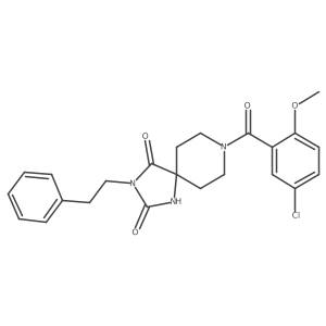 8-(5-Chloro-2-methoxybenzoyl)-3-phenethyl-1,3,8-triazaspiro[4.5]decane-2,4-dione结构式