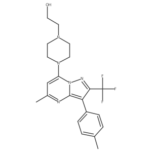 2-{4-[5-Methyl-3-(4-methylphenyl)-2-(trifluoromethyl)pyrazolo[1,5-a]pyrimidin-7-yl]piperazin-1-yl}ethanol结构式