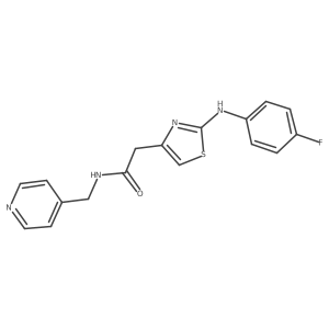 2-{2-[(4-fluorophenyl)amino]-1,3-thiazol-4-yl}-N-[(pyridin-4-yl)methyl]acetamide结构式