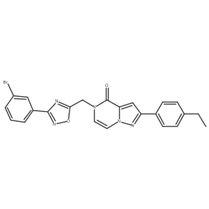 5-{[3-(3-bromophenyl)-1,2,4-oxadiazol-5-yl]methyl}-2-(4-ethylphenyl)-4H,5H-pyrazolo[1,5-a]pyrazin-4-one结构式