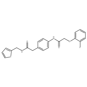2-(2-fluorophenoxy)-N-(4-(2-oxo-2-((thiophen-2-ylmethyl)amino)ethyl)phenyl)acetamide结构式