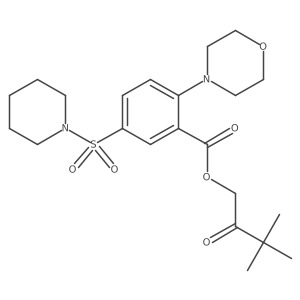 3,3-Dimethyl-2-oxobutyl 2-(4-morpholinyl)-5-(1-piperidinylsulfonyl)benzoate结构式