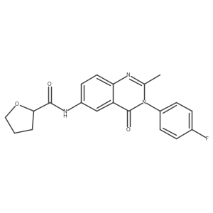 N-(3-(4-fluorophenyl)-2-methyl-4-oxo-3,4-dihydroquinazolin-6-yl)tetrahydrofuran-2-carboxamide结构式