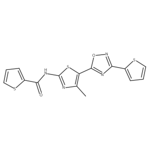 N-[(2E)-4-methyl-5-[3-(thiophen-2-yl)-1,2,4-oxadiazol-5-yl]-1,3-thiazol-2(3H)-ylidene]thiophene-2-carboxamide Structure