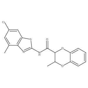 N-(6-Chloro-4-methyl-2-benzothiazolyl)-2,3-dihydro-3-methyl-1,4-benzodioxin-2-carboxamide Structure