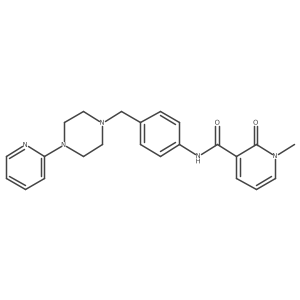 1-methyl-2-oxo-N-(4-((4-(pyridin-2-yl)piperazin-1-yl)methyl)phenyl)-1,2-dihydropyridine-3-carboxamide Structure