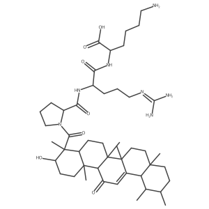 N-[(3I+/-,4I(2))-3-Hydroxy-11,23-dioxours-12-en-23-yl]-L-prolyl-L-arginyl-L-lysine结构式