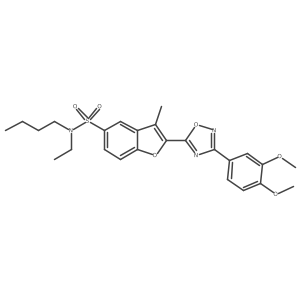 N-butyl-2-[3-(3,4-dimethoxyphenyl)-1,2,4-oxadiazol-5-yl]-N-ethyl-3-methyl-1-benzofuran-5-sulfonamide结构式