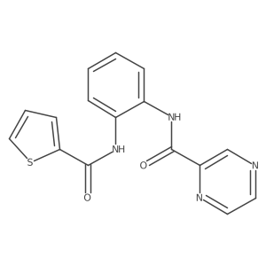 N-[2-(thiophene-2-amido)phenyl]pyrazine-2-carboxamide结构式