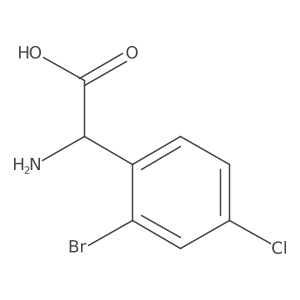(R)-2-Amino-2-(2-bromo-4-chlorophenyl)acetic acid结构式