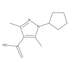 1-cyclopentyl-3,5-dimethyl-1H-pyrazole-4-carboxylic acid结构式