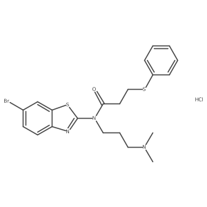 N-(6-bromobenzo[d]thiazol-2-yl)-N-(3-(dimethylamino)propyl)-3-(phenylthio)propanamide hydrochloride结构式