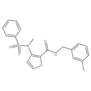 N-(3-chlorobenzyl)-3-[methyl(phenylsulfonyl)amino]thiophene-2-carboxamide结构式