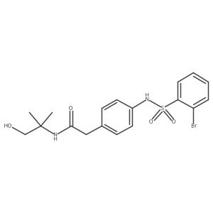 2-(4-(2-bromophenylsulfonamido)phenyl)-N-(1-hydroxy-2-methylpropan-2-yl)acetamide Structure