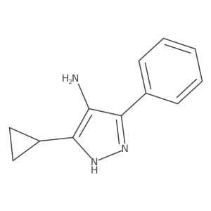 3-cyclopropyl-5-phenyl-2H-pyrazol-4-amine结构式