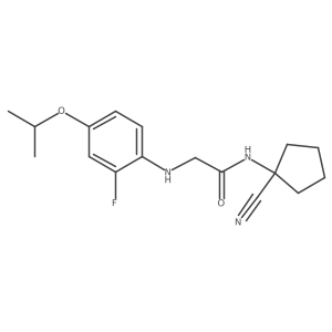 N-(1-cyanocyclopentyl)-2-{[2-fluoro-4-(propan-2-yloxy)phenyl]amino}acetamide结构式