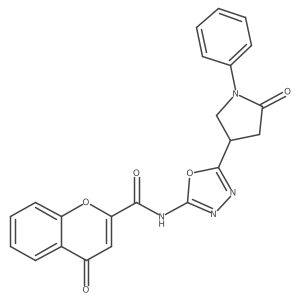 4-oxo-N-(5-(5-oxo-1-phenylpyrrolidin-3-yl)-1,3,4-oxadiazol-2-yl)-4H-chromene-2-carboxamide Structure