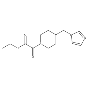 ethyl 2-(4-((1H-imidazol-1-yl)methyl)piperidin-1-yl)-2-oxoacetate结构式