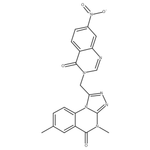 [1,2,4]Triazolo[4,3-a]quinazolin-5(4H)-one, 4,7-dimethyl-1-[(7-nitro-4-oxo-3(4H)-quinazolinyl)methyl]- Structure