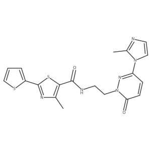 4-methyl-N-(2-(3-(2-methyl-1H-imidazol-1-yl)-6-oxopyridazin-1(6H)-yl)ethyl)-2-(thiophen-2-yl)thiazole-5-carboxamide Structure