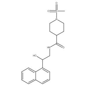 N-(2-hydroxy-2-(naphthalen-1-yl)ethyl)-1-(methylsulfonyl)piperidine-4-carboxamide结构式
