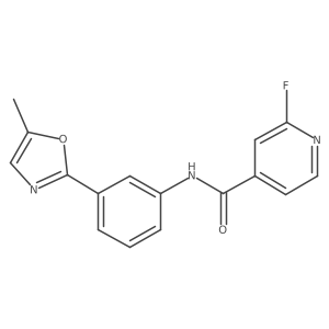 2-fluoro-N-[3-(5-methyl-1,3-oxazol-2-yl)phenyl]pyridine-4-carboxamide结构式